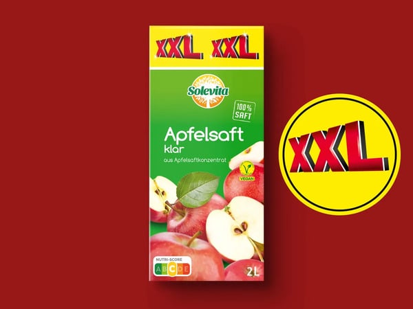 Bild 1 von Solevita Apfelsaft klar XXL, 
         2 l