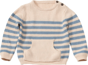 PUSBLU Pullover aus Strick, weiß & blau, Gr. 98