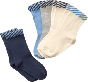 PUSBLU Socken, blau + weiß + grau, Gr. 29/31