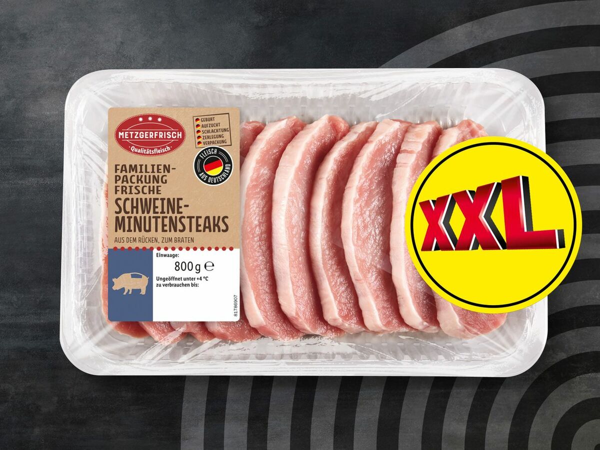 Bild 1 von Metzgerfrisch Frische Schweine-Minutensteaks XXL, 
         800 g