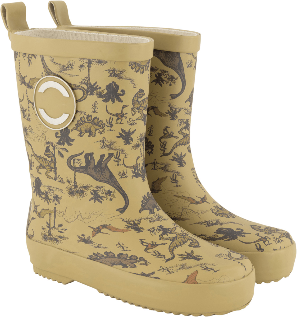 Bild 1 von Mikk-Line Gummistiefel mit Dino-Muster, beige, Gr. 24/25
