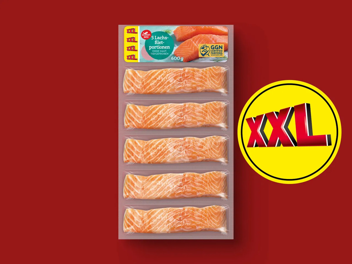 Bild 1 von Ocean Sea Lachsfiletportionen ohne Haut XXL, 
         5x 120 g