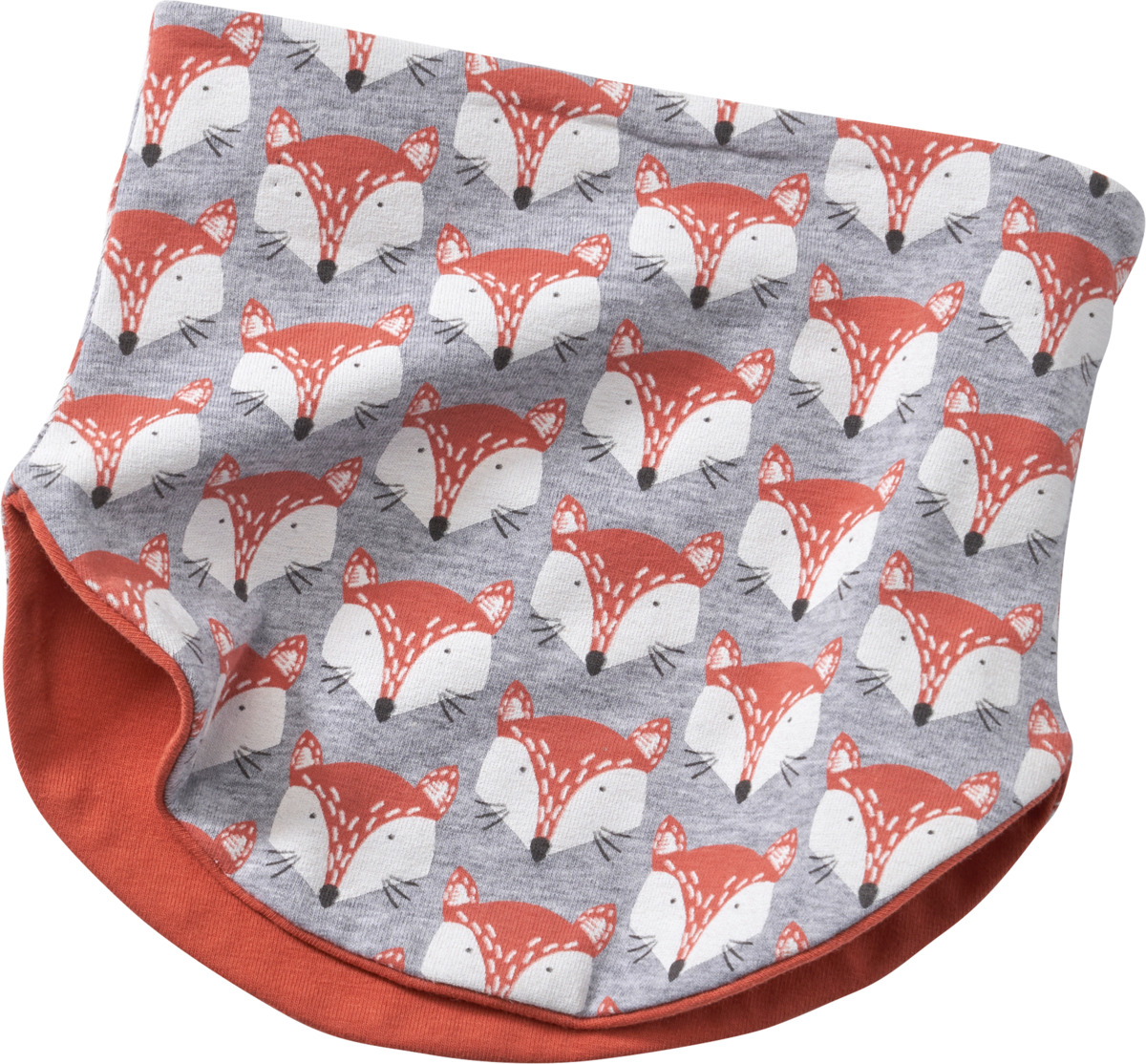Bild 1 von ALANA Halstuch zum Wenden mit Fuchs-Motiv, grau & orange, Gr. 1