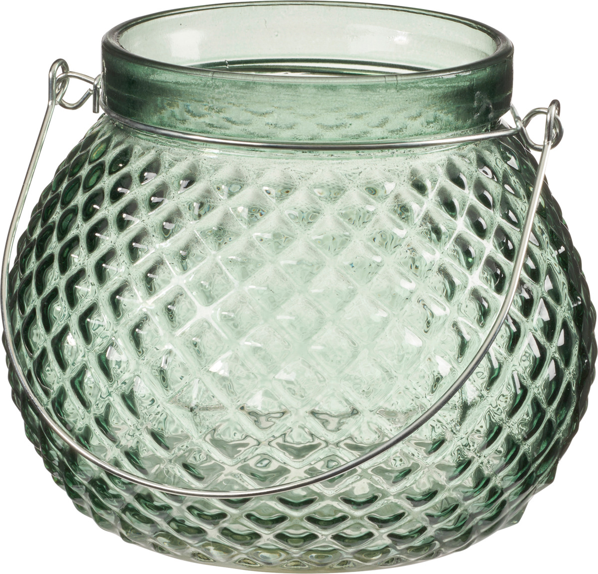 Bild 1 von BOLTZE Glaswindlicht mit Rautenmuster & Henkel, Tannengrün