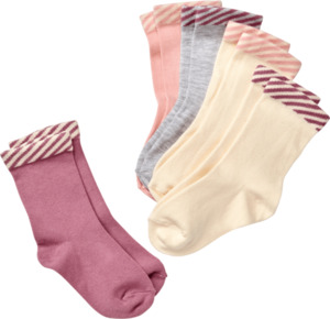 PUSBLU Socken, rosa + weiß + grau, Gr. 23/26