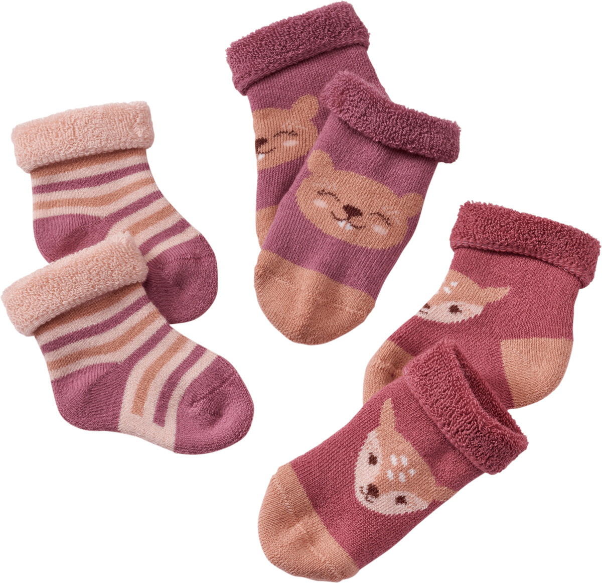 Bild 1 von ALANA Socken mit Ringeln & Tier-Motiven, lila, Gr. 13/14