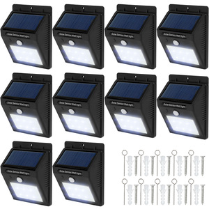 10 LED Solar Leuchten mit Bewegungsmelder - schwarz