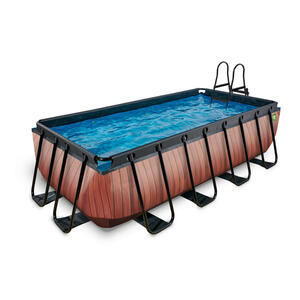 Exit Pool-Set, Braun, Kunststoff, Holz, 250x100x450 cm, CE, Freizeit, Pools und Wasserspaß, Aufstellpools