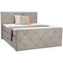 Bild 1 von Livetastic Boxspringbett, Grau, Textil, H2, Höhe ca. 21 cm, 140x200 cm, gepolstertes Kopfteil, Stoffauswahl, Topper durchgehend, in verschiedenen Größen erhältlich, Schlafzimmer, Betten, Boxsprin