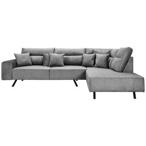 Max Winzer Ecksofa, Grau, Textil, 3-Sitzer, Füllung: Schaumstoff, Ottomane rechts, L-Form, 295x217 cm, Goldenes M, Made in Europe, Rücken echt, Wohnzimmer, Sofas & Couches, Wohnlandschaften, Ecksof