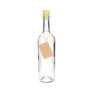 Glasflasche Bordeaux mit Korken, 750 ml