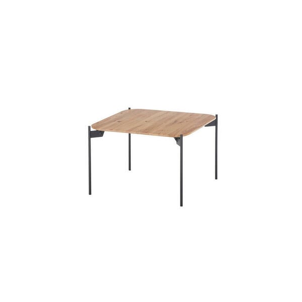 Bild 1 von Linea Natura Couchtisch, Schwarz, Eiche, Holz, Metall, Eiche, massiv, quadratisch, Rundrohr, 60x38x60 cm, Wohnzimmer, Wohnzimmertische, Couchtische, Metall-Couchtische