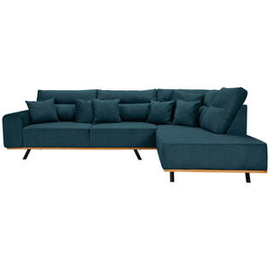 Max Winzer Ecksofa, Blau, Textil, 3-Sitzer, Füllung: Schaumstoff, Ottomane rechts, L-Form, 295x217 cm, Goldenes M, Made in Europe, Rücken echt, Wohnzimmer, Sofas & Couches, Wohnlandschaften, Ecksof