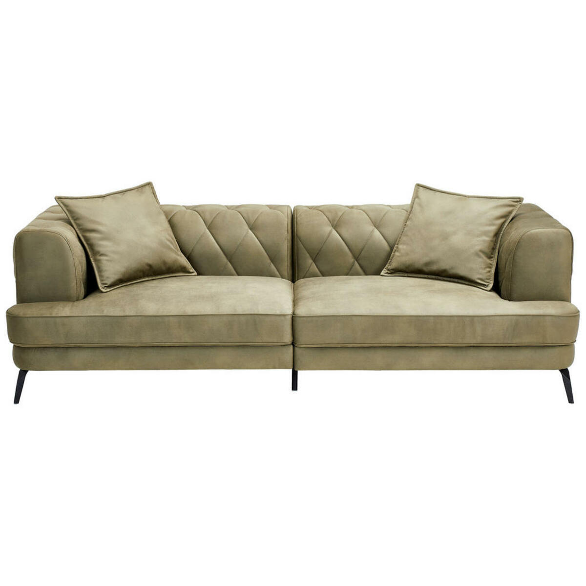 Bild 1 von Ambia Home Chesterfield-Sofa, Olivgrün, Textil, 4-Sitzer, Füllung: Silikon, 247x76x105 cm, Stoffauswahl, Rücken echt, Wohnzimmer, Sofas & Couches, Sofas, Bigsofas