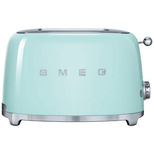 Smeg Toaster 50´s Style, Hellgrün, Metall, 32.5x19.8x19.5 cm, Krümelschublade, Auftaufunktion, Aufwärmfunktion, Schnellstoppfunktion, automatischer Auswurf nach Röstende, automatische Zentrierun