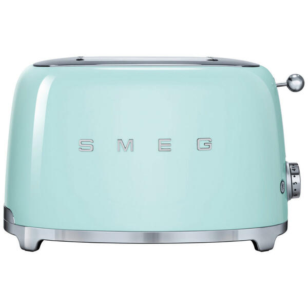Bild 1 von Smeg Toaster 50´s Style, Hellgrün, Metall, 32.5x19.8x19.5 cm, Krümelschublade, Auftaufunktion, Aufwärmfunktion, Schnellstoppfunktion, automatischer Auswurf nach Röstende, automatische Zentrierun