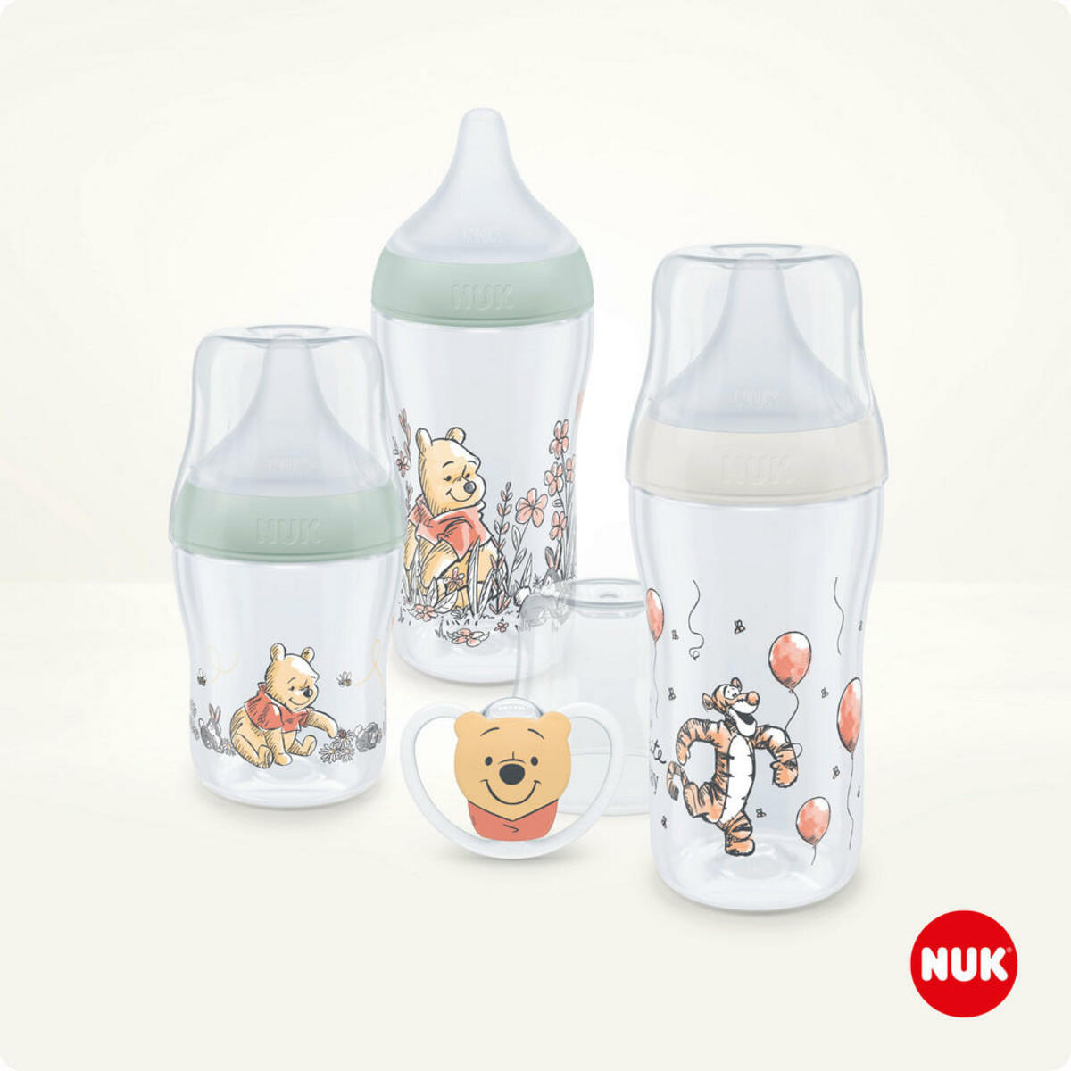Bild 1 von NUK Fläschchenset Perfect Match, Mehrfarbig, Transparent, Kunststoff, 4-teilig, 21.3x19.4x7.2 cm, BPA-frei, Babyernährung, Flaschenzubehör & Sauger