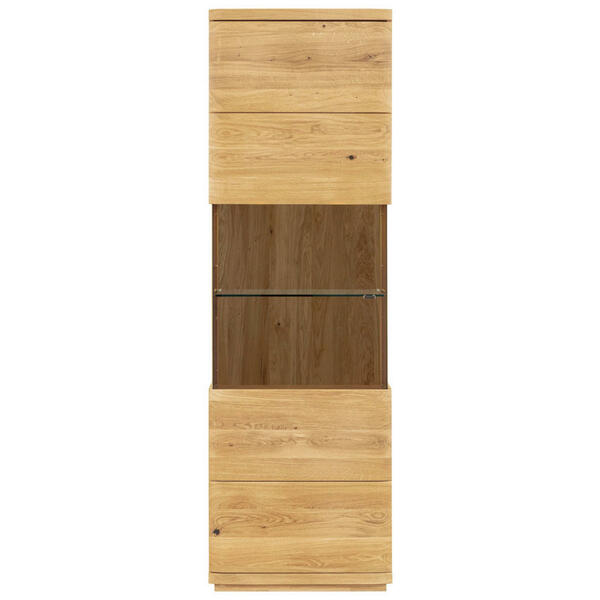 Bild 1 von Linea Natura Vitrine, Eiche, Holz, Glas, Eiche,Eiche,Eiche,Eiche, massiv, 3 Fächer, 60x206x38 cm, Typenauswahl, stehend, Esszimmer, Vitrinen