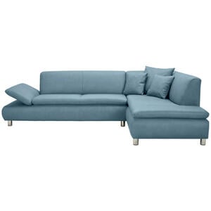 Max Winzer Ecksofa, Blau, Textil, 4-Sitzer, Ottomane rechts, nicht einzeln stellbar, L-Form, 270x190 cm, Goldenes M, Made in Europe, Rücken echt, Wohnzimmer, Sofas & Couches, Wohnlandschaften, Eckso