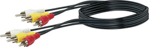 Schwaiger Video Anschlusskabel Cinch CIK5015 533 schwarz, 1,5m, 3x Cinch Stecker / 3x Cinch Stecker 0697105121
