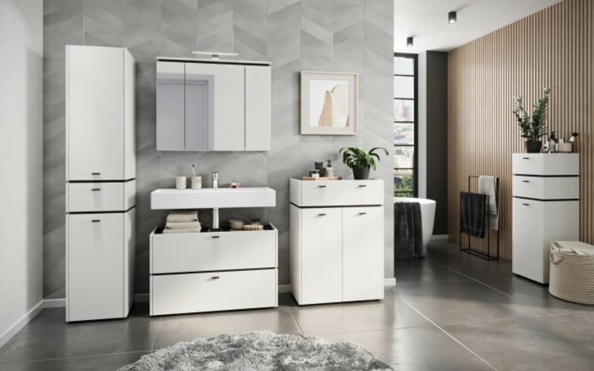 Bild 4 von Germania - Kommode Modesto, weiß, Absetzung graphit, Breite 60 cm