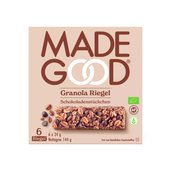 Bild 1 von MadeGood Bio Chocolate Chip Granola Riegel 6x24g