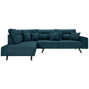 Max Winzer Ecksofa, Blau, Textil, 3-Sitzer, Füllung: Schaumstoff, Ottomane links, L-Form, 295x217 cm, Goldenes M, Made in Europe, Rücken echt, Wohnzimmer, Sofas & Couches, Wohnlandschaften, Ecksofa