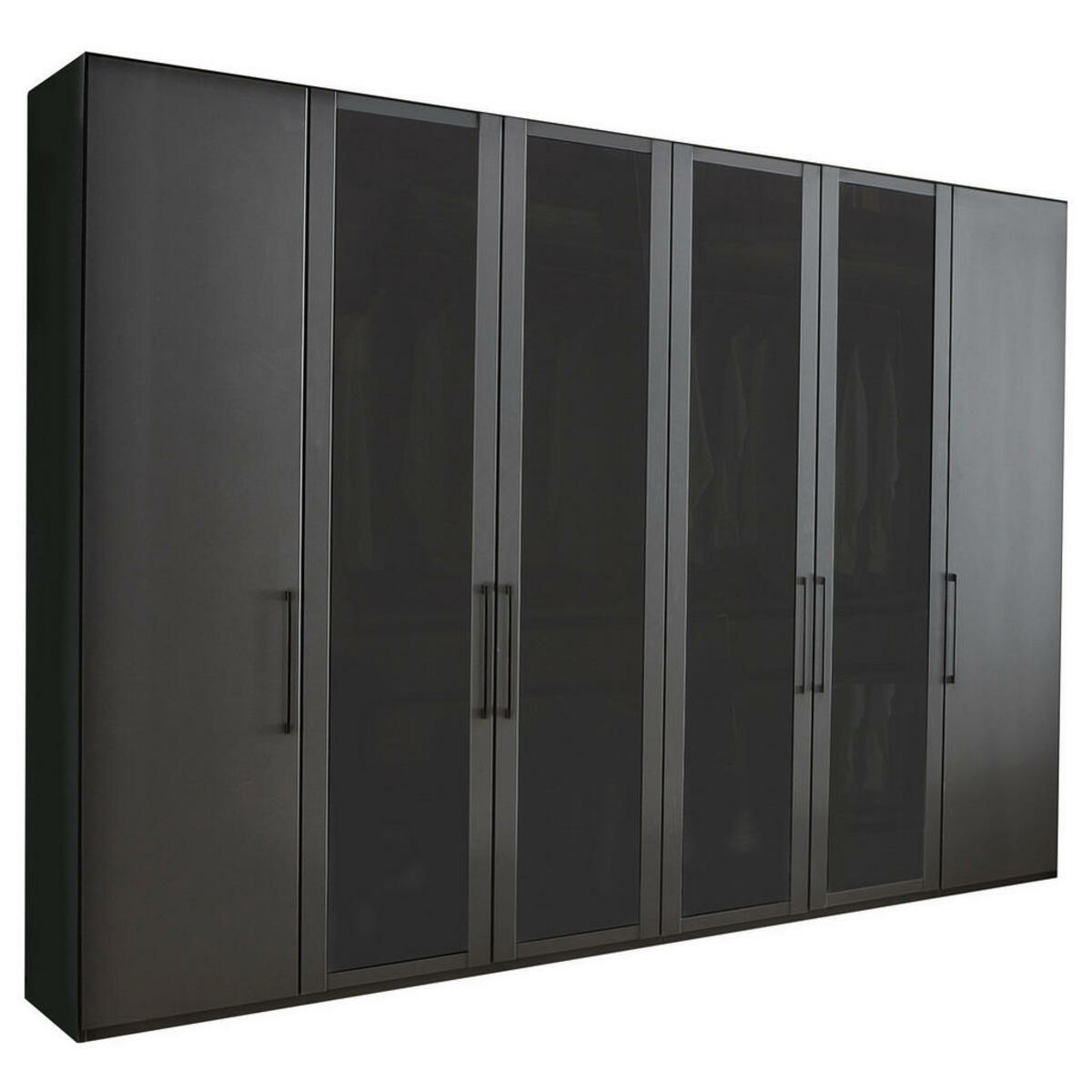 Bild 1 von Novel Drehtürenschrank, Graphit, Holzwerkstoff, 8 Fächer, 300x216x58 cm, Typenauswahl, in verschiedenen Größen erhältlich, Holzdekoren individuell planbar, Schlafzimmer, Kleiderschränke, Dreht