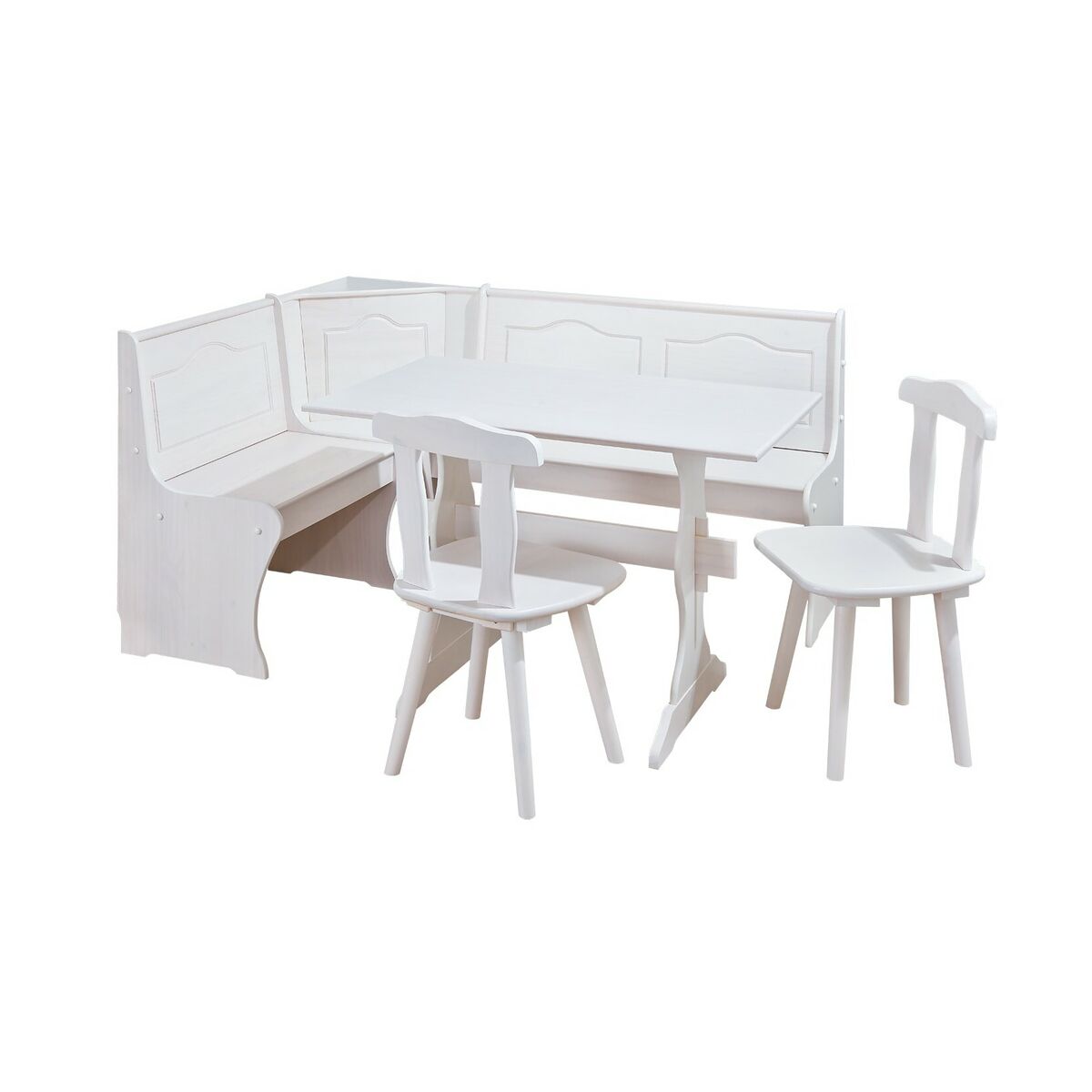 Bild 1 von Inter Link Eckbankgruppe Tirol aus Kiefer Massivholz weiss lackiert