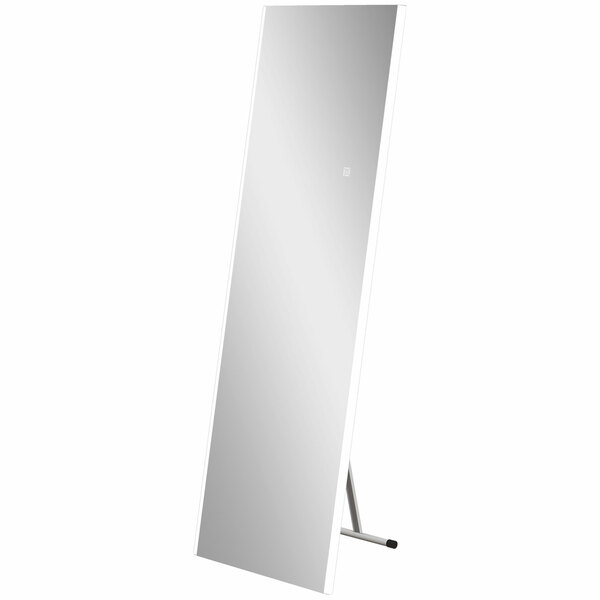 Bild 1 von HOMCOM Ganzkörperspiegel, 45,5 x 150 cm Wandspiegel, Standspiegel mit LED-Leuchte, Touch-Schlater, Ankleidespiegel mit 3 Lichtfarben, für Wohnzimmer, Flur, Weiß