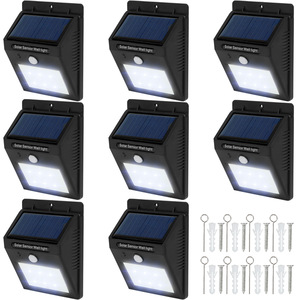 8 LED Solar Leuchten mit Bewegungsmelder - schwarz