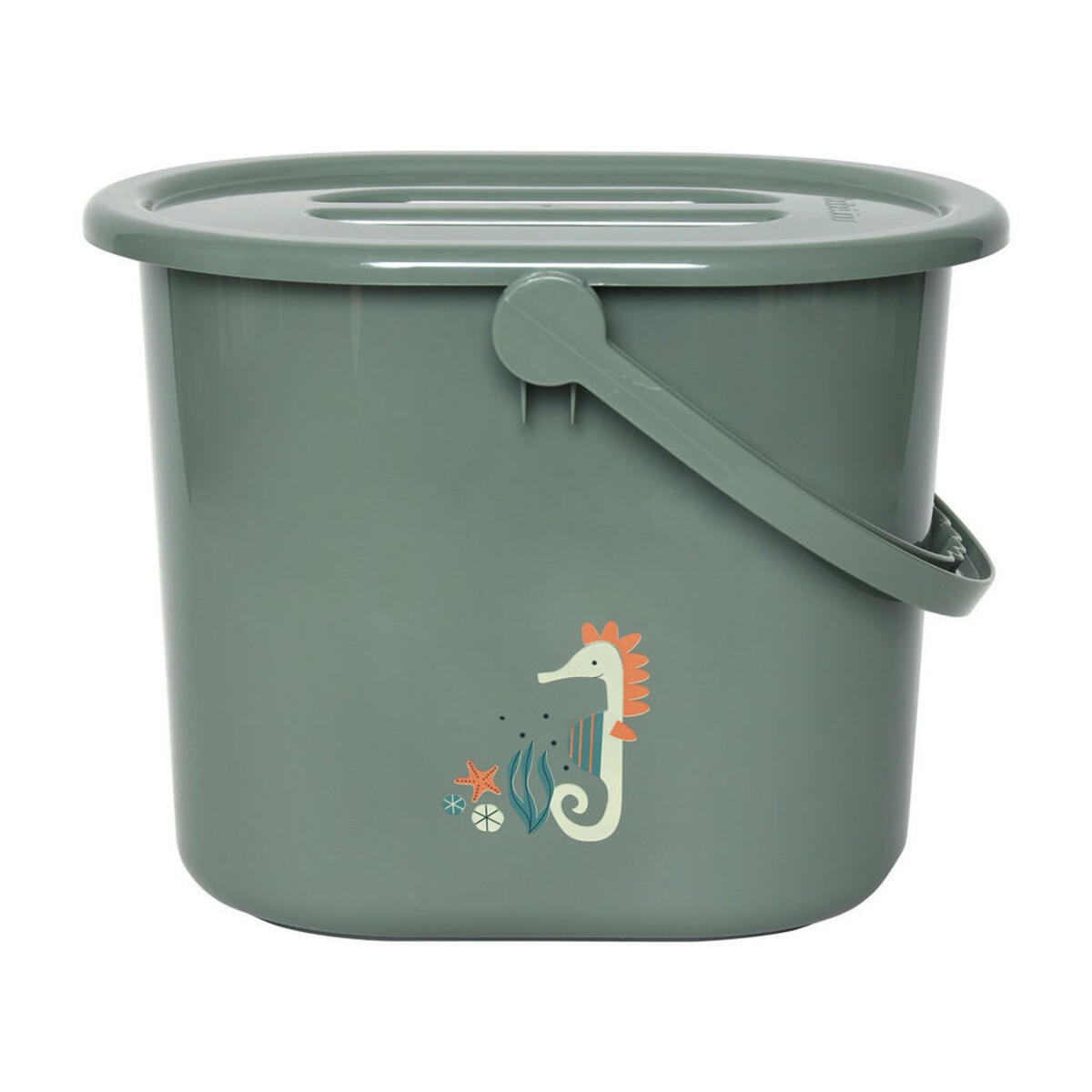 Bild 1 von Bebe Jou Windeleimer ocean vibes, Grün, Kunststoff, 36.5x32x28 cm, mit Deckel, Baden & Wickeln, Wickeln, Windeleimer