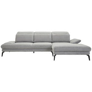 Stylife Ecksofa, Grau, Textil, 4-Sitzer, Ottomane rechts, L-Form, 289x180 cm, Stoffauswahl, seitenverkehrt erhältlich, Hocker Rücken echt, Wohnzimmer, Sofas & Couches, Wohnlandschaften, Ecksofas