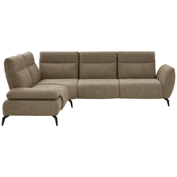 Bild 1 von Moderano Ecksofa, Creme, Graubraun, Textil, 3-Sitzer, Ottomane links, L-Form, 315x223 cm, erweiterbar, Typenauswahl, Lederauswahl, Stoffauswahl, Armteilvarianten, individuell planbar, Armteil links,