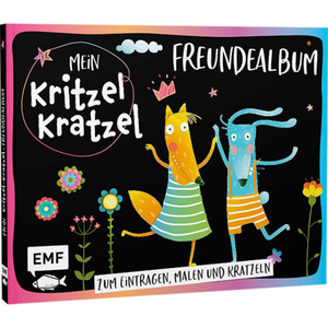 EMF Mein Kritzel-Kratze-Freundealbum, Freundschaftsbuch, Erinnerungsalbum Schwarz