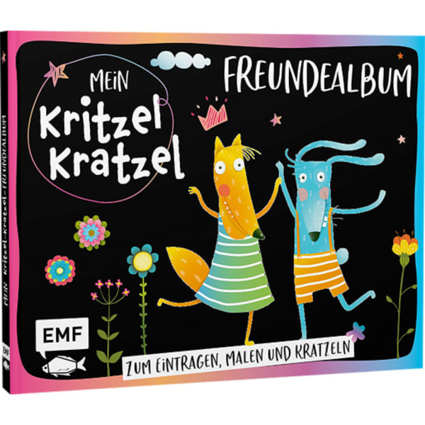 Bild 1 von EMF Mein Kritzel-Kratze-Freundealbum, Freundschaftsbuch, Erinnerungsalbum Schwarz