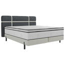 Bild 1 von Esposa Boxspringbett, Creme, Dunkelgrau, Textil, H3, Höhe ca. 27 cm, 140x200 cm, gepolstertes Kopfteil, Schlafzimmer, Betten, Boxspringbetten