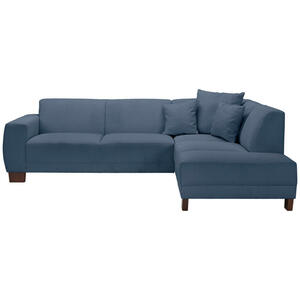 Max Winzer Ecksofa, Blau, Textil, Buche, 4-Sitzer, Ottomane rechts, L-Form, 214x76x188 cm, Goldenes M, Made in Europe, Rücken echt, Wohnzimmer, Sofas & Couches, Wohnlandschaften