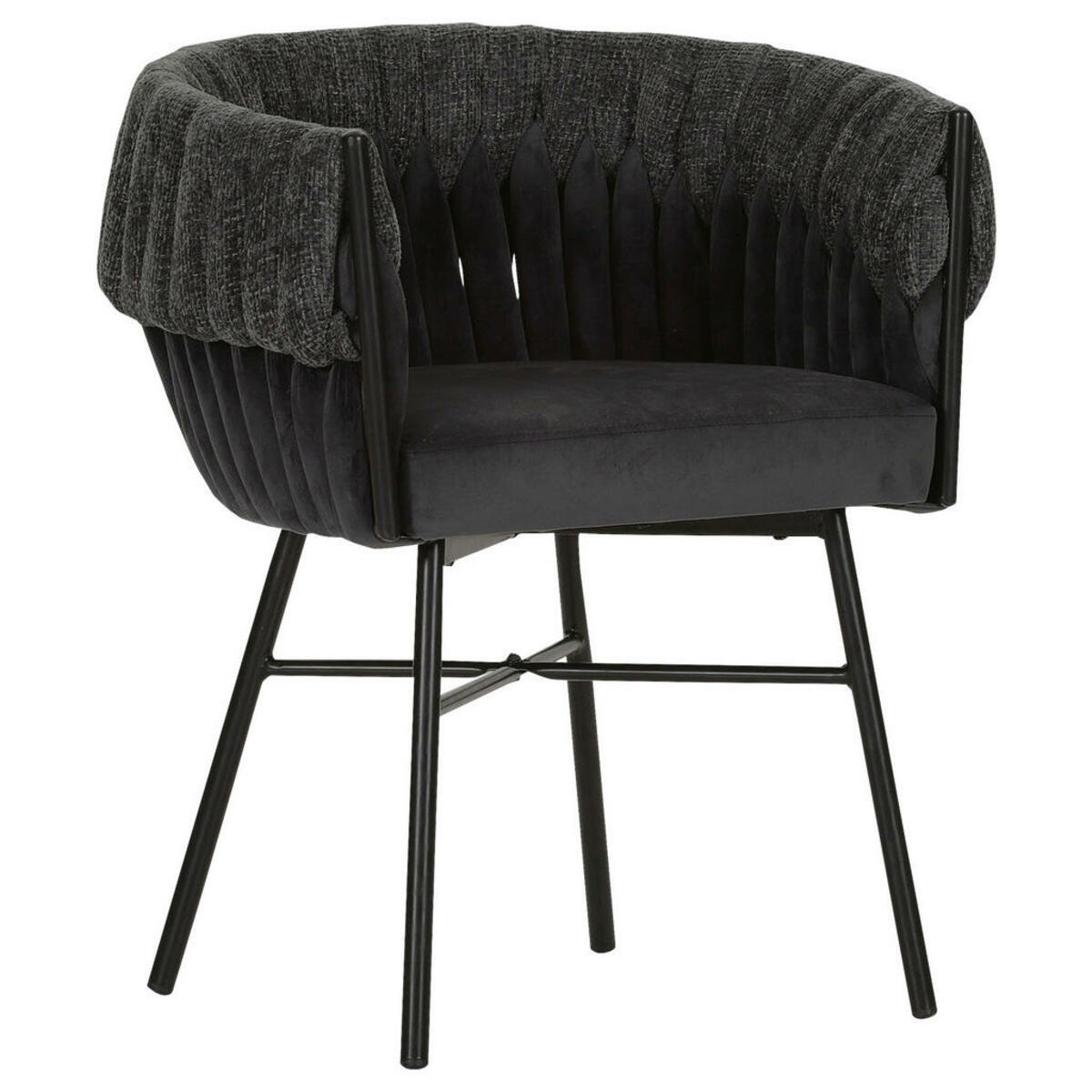 Bild 1 von Landscape Armlehnstuhl, Schwarz, Textil, X-Form, rund, 65x76x60 cm, Stoffauswahl, Esszimmer, Stühle, Esszimmerstühle, Armlehnenstühle