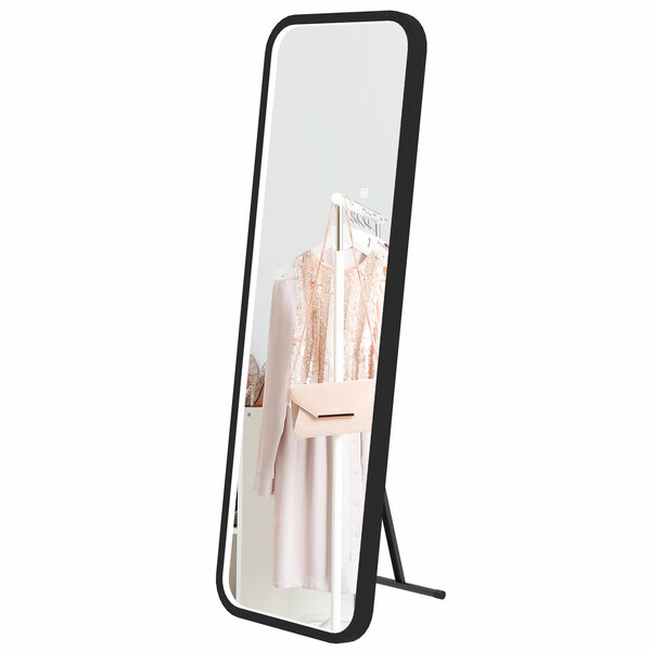 Bild 1 von HOMCOM Ganzkörperspiegel, 46 x 146 cm Wandspiegel, Standspiegel mit LED-Leuchte, Dimmbar Lichtspiegel mit Touch-Schlater, für Wohnzimmer, Flur, Schwarz