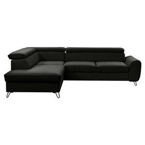 Stylife Ecksofa Idylla, Schwarz, Textil, 4-Sitzer, Ottomane links, L-Form, 250x200 cm, Stoffauswahl, seitenverkehrt erhältlich, Wohnzimmer, Sofas & Couches, Wohnlandschaften, Ecksofas