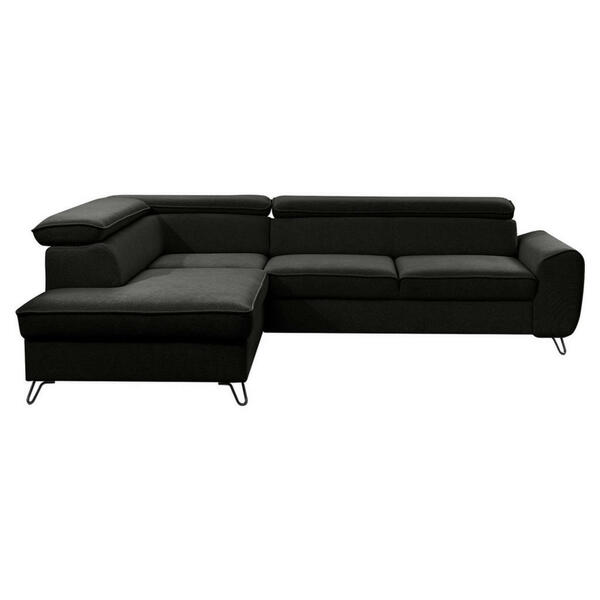 Bild 1 von Stylife Ecksofa Idylla, Schwarz, Textil, 4-Sitzer, Ottomane links, L-Form, 250x200 cm, Stoffauswahl, seitenverkehrt erhältlich, Wohnzimmer, Sofas & Couches, Wohnlandschaften, Ecksofas