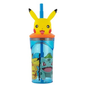 Pok&eacute;mon - Trinkbecher Pikachu mit Trinkhalm - blau