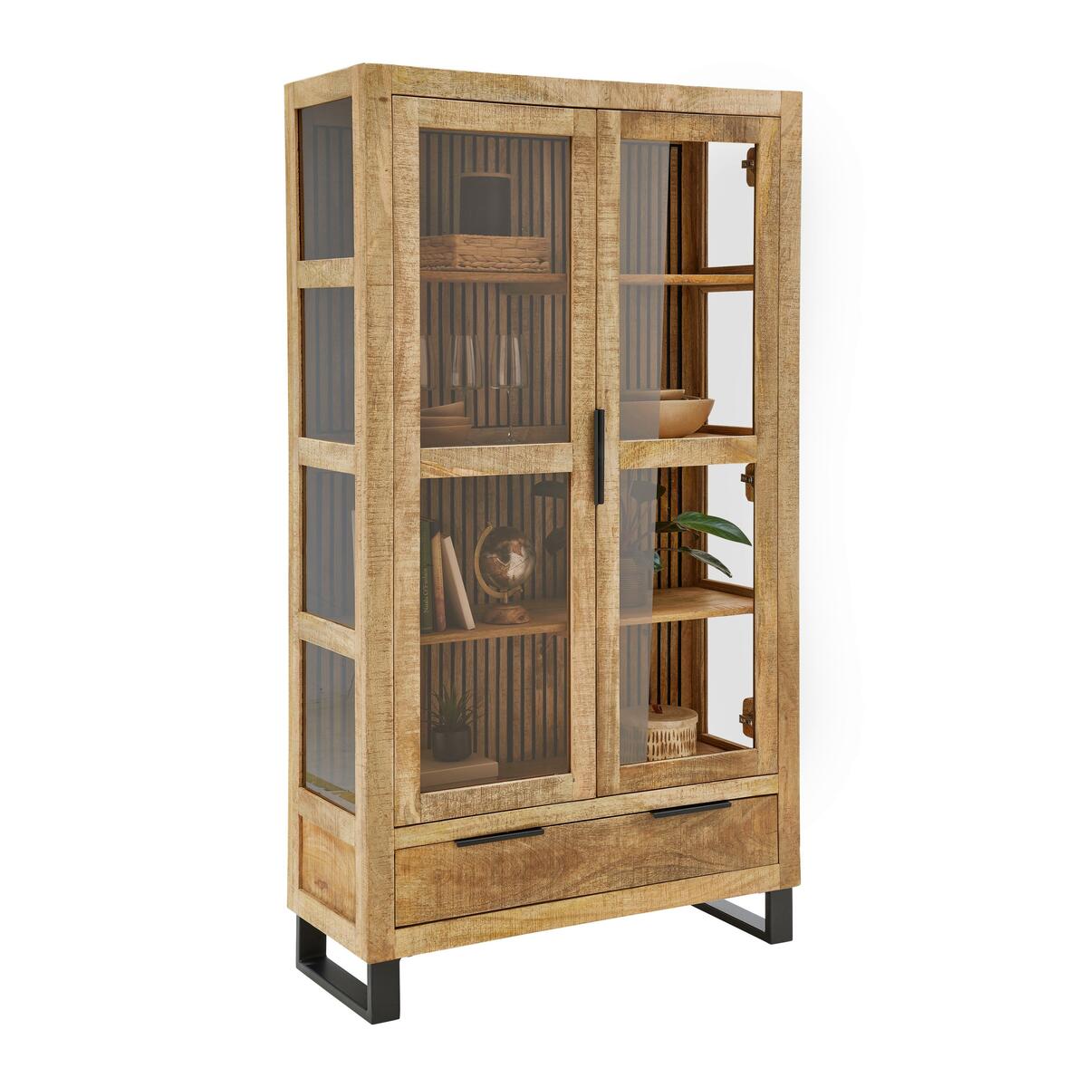 Bild 1 von Vitrine Everest in Naturfarben/Schwarz, Naturfarben, Schwarz