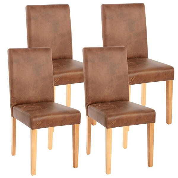 Bild 1 von 4er-Set Esszimmerstuhl Stuhl Küchenstuhl Littau ~ Textil, Wildlederimitat, helle Beine
