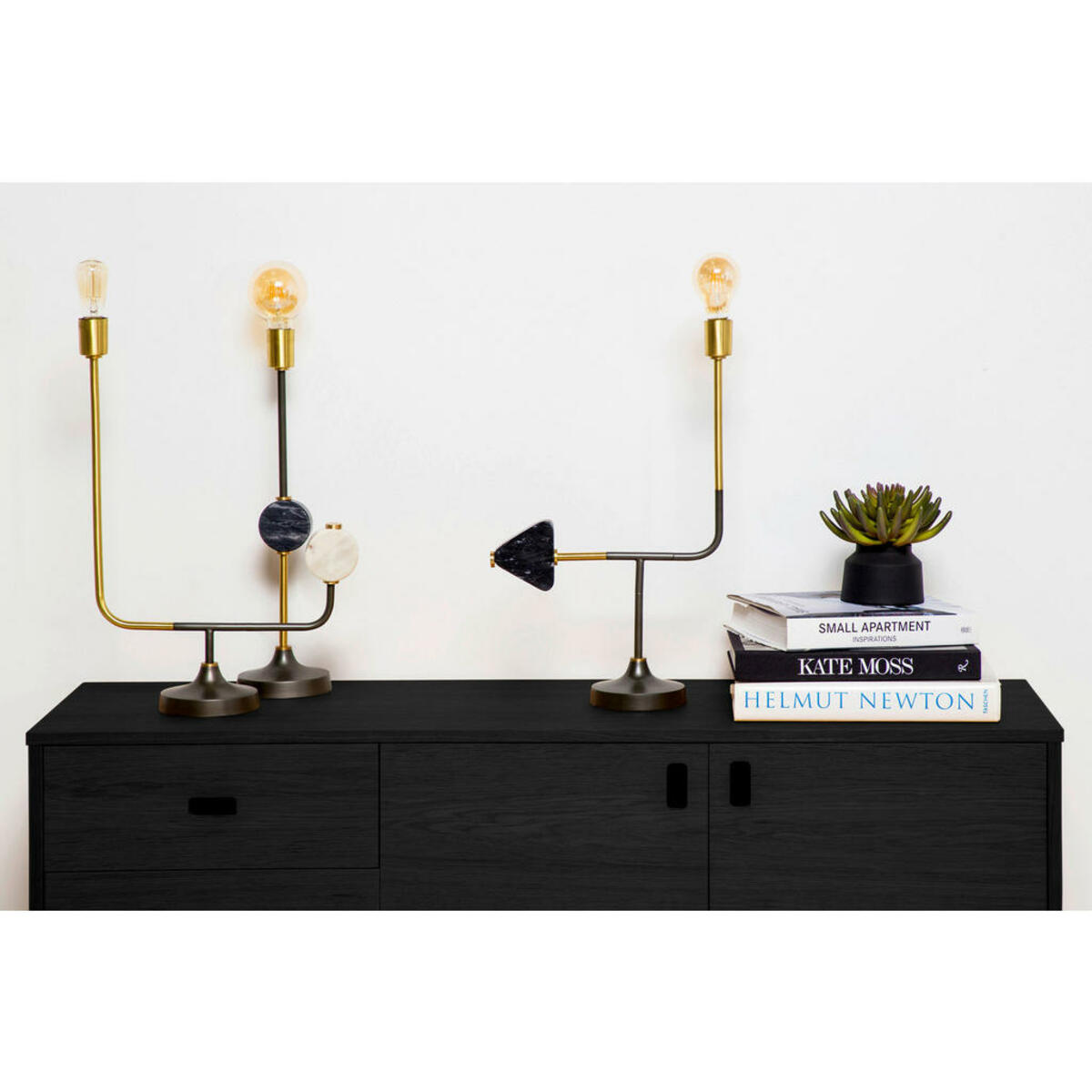 Bild 1 von Mid.you Tischleuchte, Schwarz, Weiß, Gold, Metall, 58x15x38 cm, Lampen & Leuchten, Innenbeleuchtung, Tischlampen