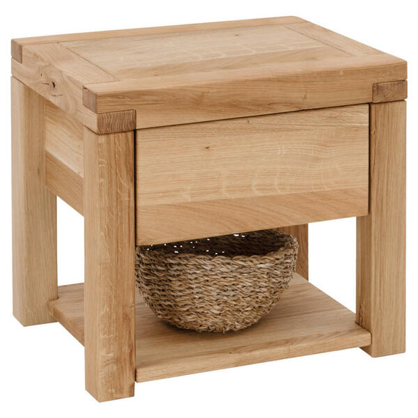 Bild 1 von Linea Natura Nachtschrank, Eiche, Holz, Eiche, massiv, 1 Schubladen, 50x45x40 cm, Schlafzimmer, Nachttische