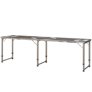 Outsunny Bierpong Tisch klappbarer Campingtisch 240 x 60 cm Klapptisch höhenverstellbar Reisetisch für Garten, Balkon, Alu, Schwarz