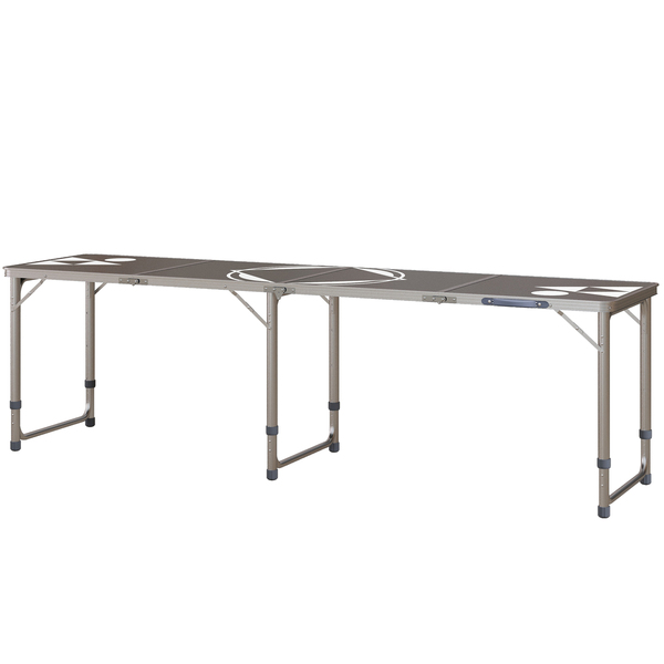 Bild 1 von Outsunny Bierpong Tisch klappbarer Campingtisch 240 x 60 cm Klapptisch höhenverstellbar Reisetisch für Garten, Balkon, Alu, Schwarz