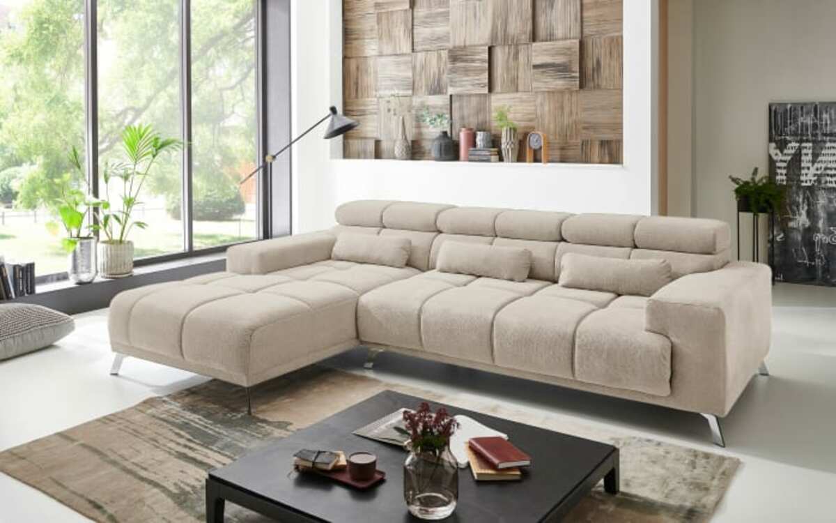 Bild 1 von Puris - Wohnlandschaft Speed, beige, Ottomane links, inkl. Funktionen